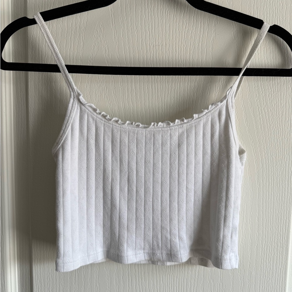 Brandy Melville White Ribbed Tank Top
